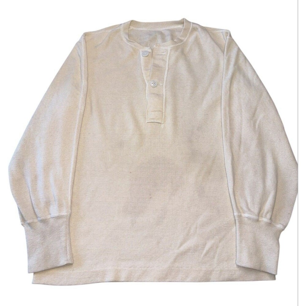 Vtg 1950s US Army Wool Henley Shirt Small Class 1 Thermal Undershirt Korean War